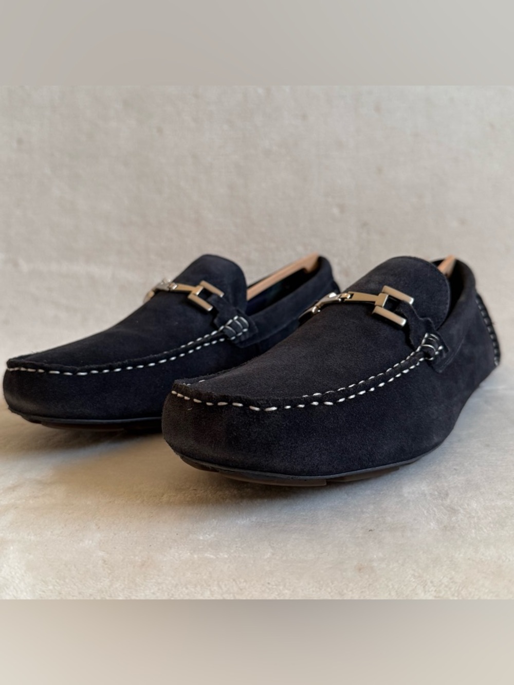Alfani Navy Suede Bit Loafers Slip-On Driving Shoes